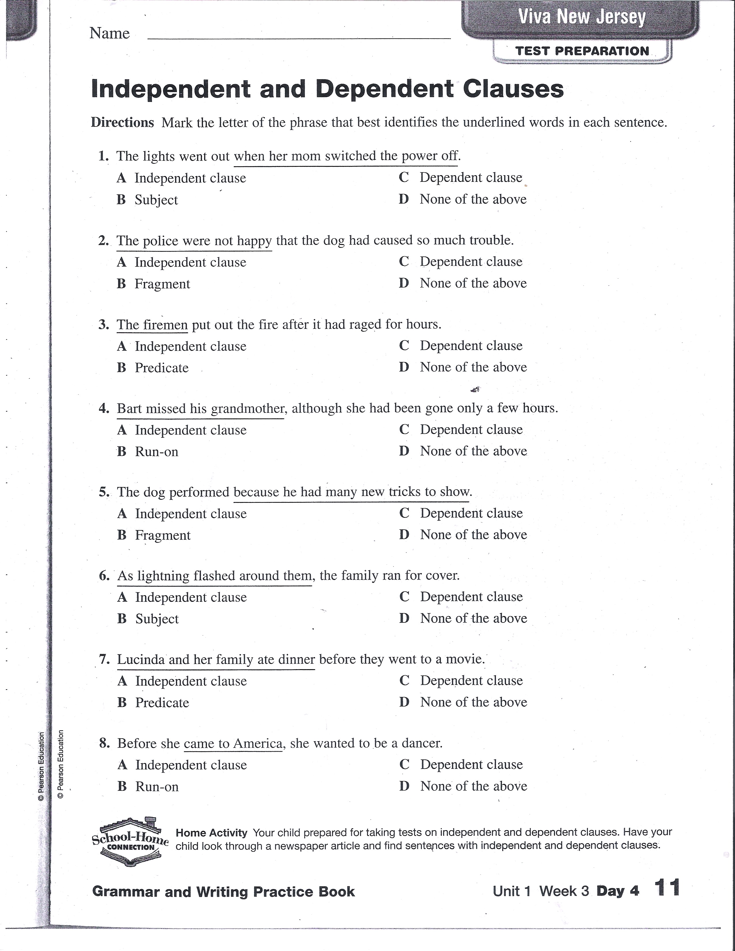 dependent-and-independent-clauses-worksheets